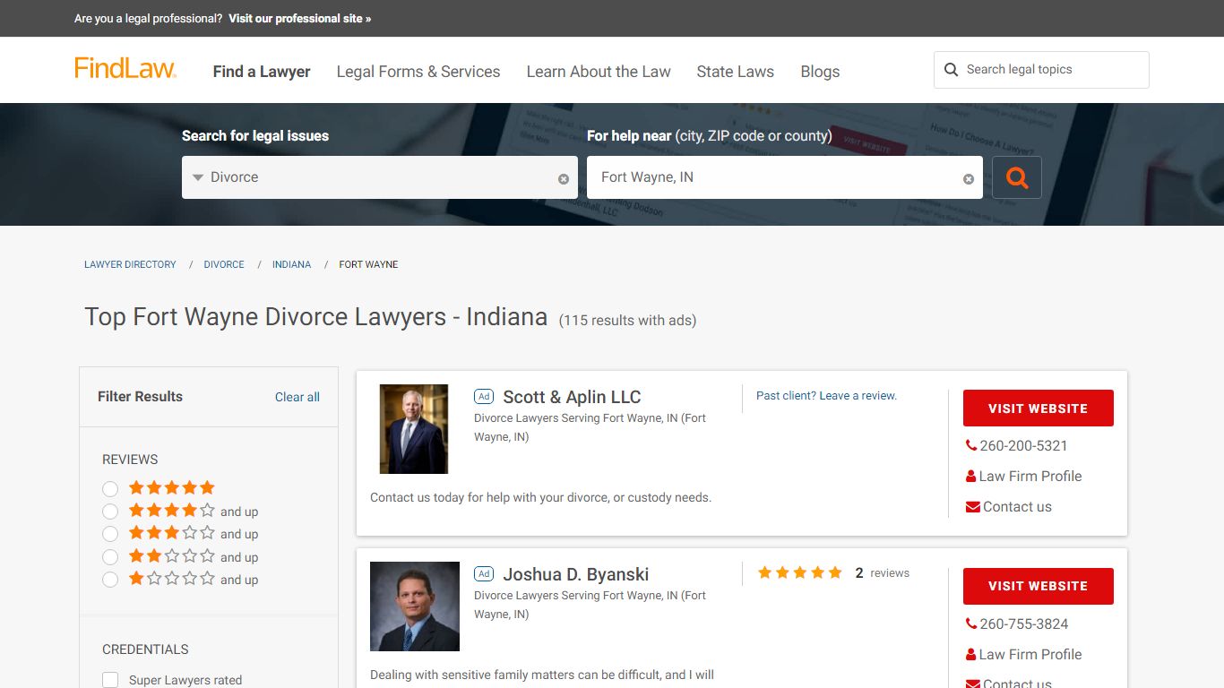 Best Fort Wayne Divorce Lawyers & Law Firms - Indiana | FindLaw